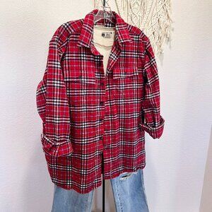 L.L. Bean Red Plaid Flannel Shirt XL Traditional Fit
